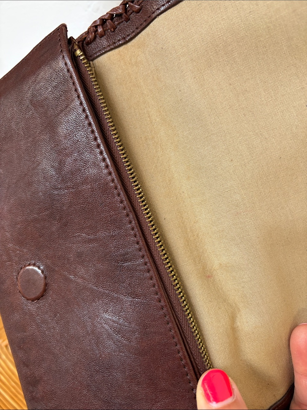 HOBO Dark Brown Leather Wristlet Clutch - Picture 10 of 13